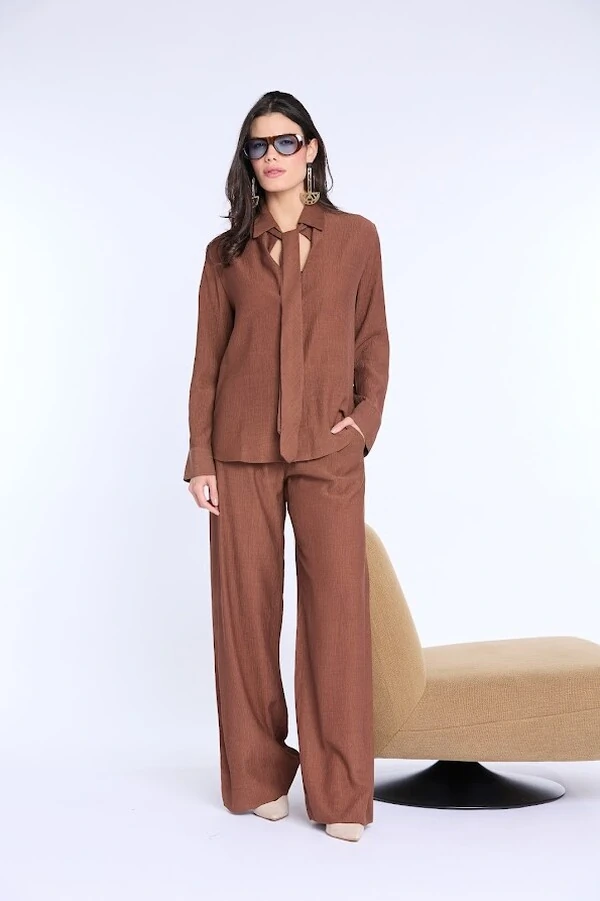 Calça Textura De Viscose Botik