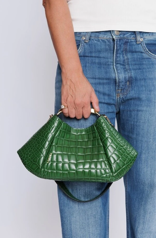 Bolsa Eylin Croco Em Couro LegÍtimo