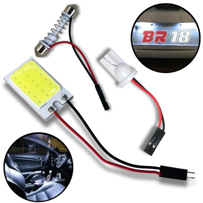 Foto Placa de LED COBE Lâmpada Torpedo Pingo T10 12V Branco Aplicação na Placa Teto Porta Malas