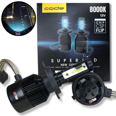 Foto Super Led Code H1 H3 H4 H7 H8 H9 H11 H16 H27 HB3 HB4 - 8000K