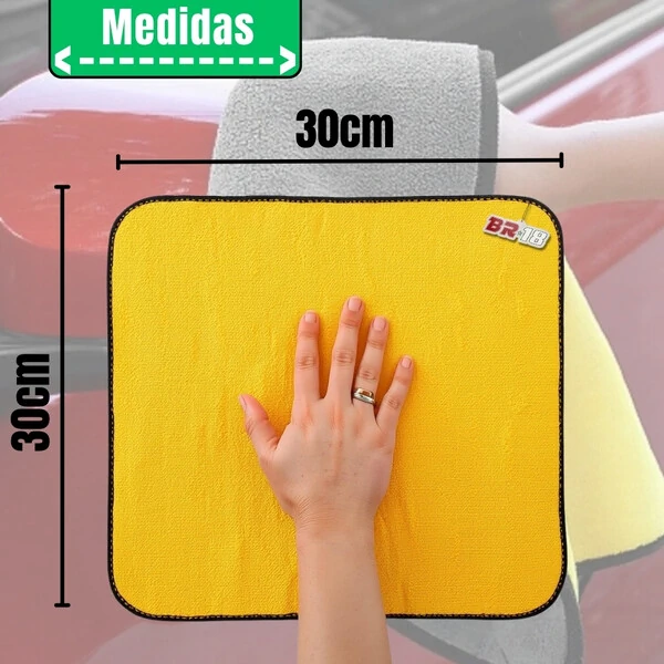 Pano Unitário Microfibra 30x30cm Premium Para Limpeza Automotiva