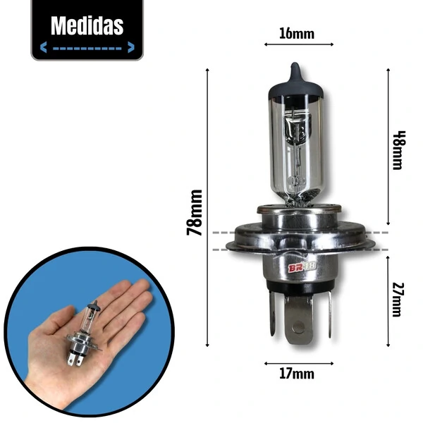 Par Lâmpada Halógena Original Farol H4 60w/55w 12v P43t