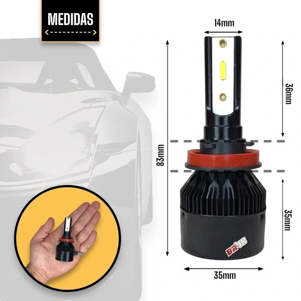 Super Led Code H1 H3 H4 H7 H8 H9 H11 H16 H27 HB3 HB4 - 8000K