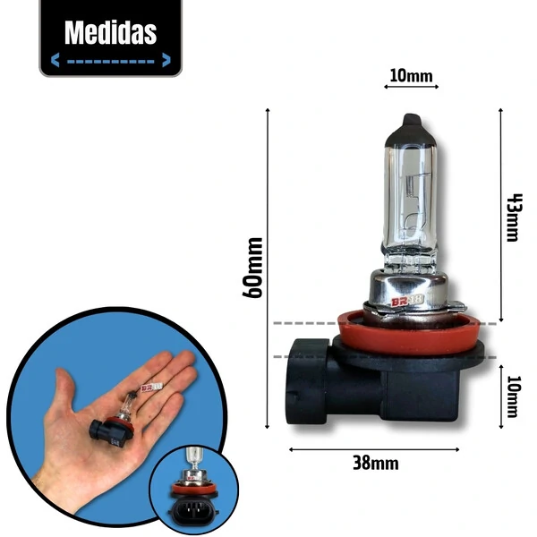 Par Lâmpada Halógena Original Farol H11 55w 12v Pgj19-2