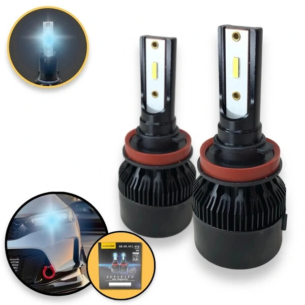 Super Led Code H1 H3 H4 H7 H8 H9 H11 H16 H27 HB3 HB4 - 8000K