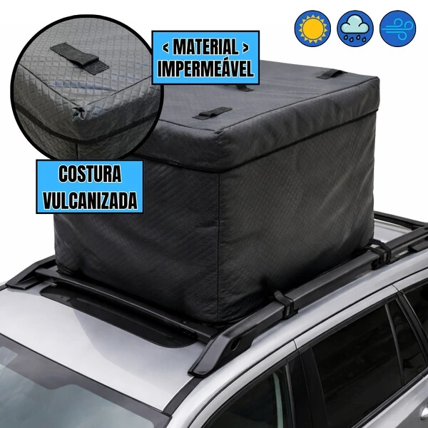Bolsa Carro Teto Maleiro Organizador Impermeável 370 Litros Vulcanizado Premium