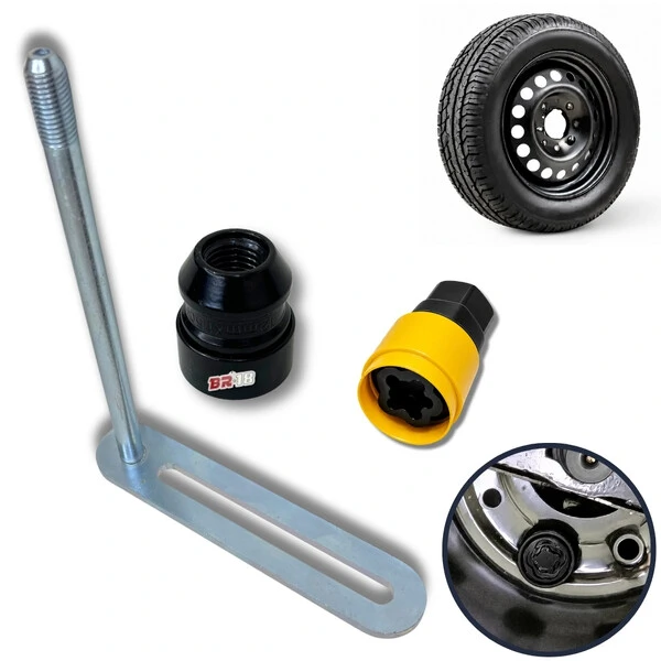 Kit Antifurto de Estepe Porca M12 x 1,50mm com Cabeça Giratória B132026