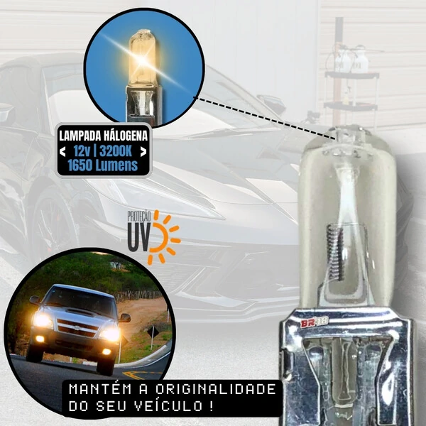 Par Lâmpada Halógena Original Farol H1 55w 12v P14.5s