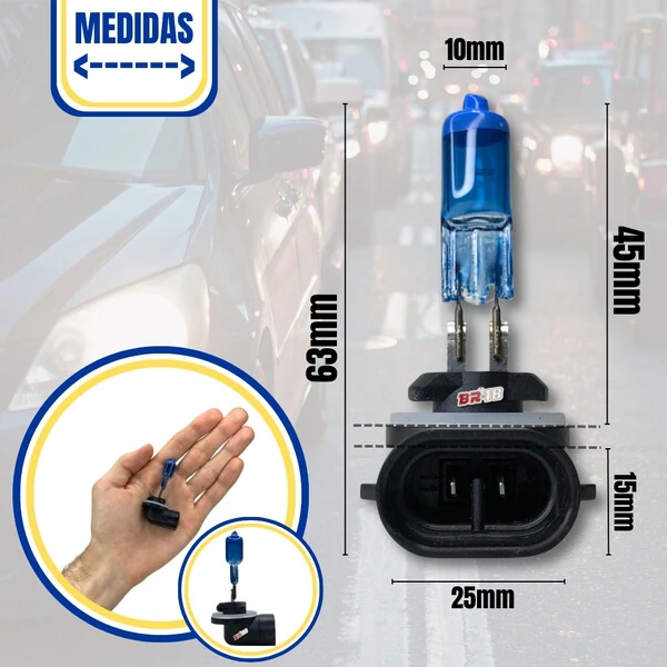 Lâmpada Super Branca H27 881 27w - Efeito Xenon 8500k (Par)