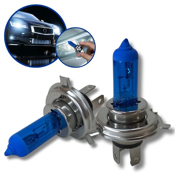 Lâmpada Super Branca H4 55w - Efeito Xenon 8500k (Par)