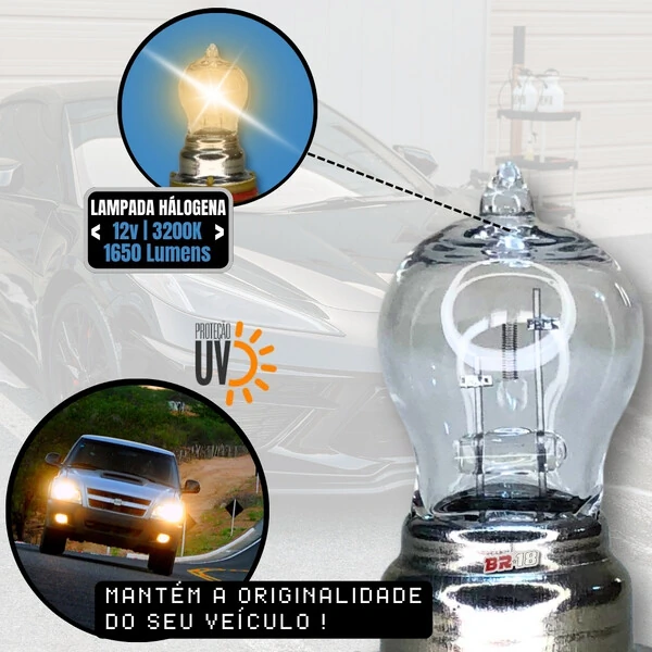 Par Lâmpada Halógena Original Farol H16 24w 12v Psx24w