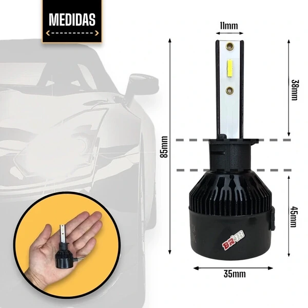 Super Led Code H1 H3 H4 H7 H8 H9 H11 H16 H27 HB3 HB4 - 8000K