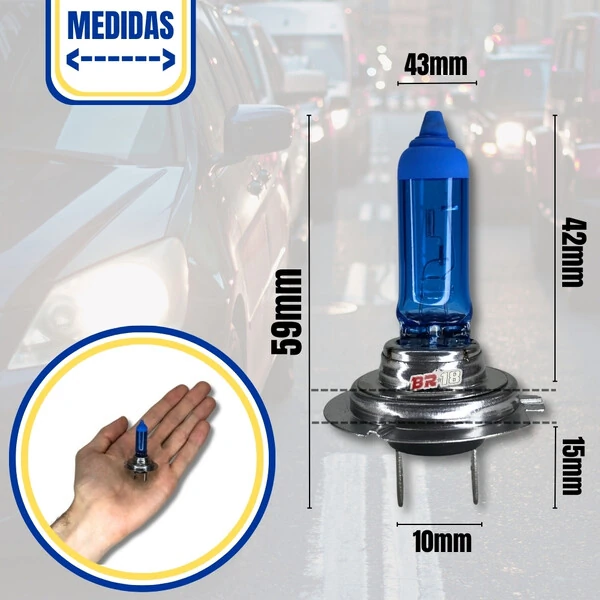 Lâmpada Super Branca H7 55w - Efeito Xenon 8500k (Par)