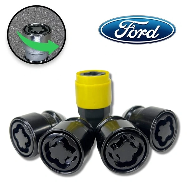 Porca Preta/Black Antifurto Cabeça Giratória M12 x 1,50mm (30mm) Ford