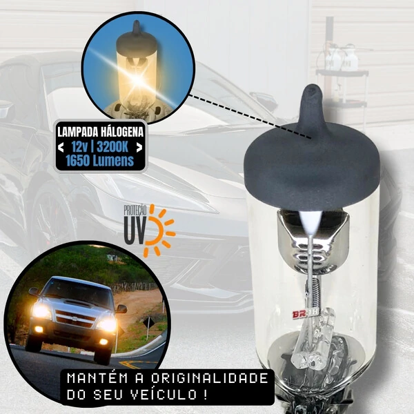 Par Lâmpada Halógena Original Farol H7 55w 12v Px26d