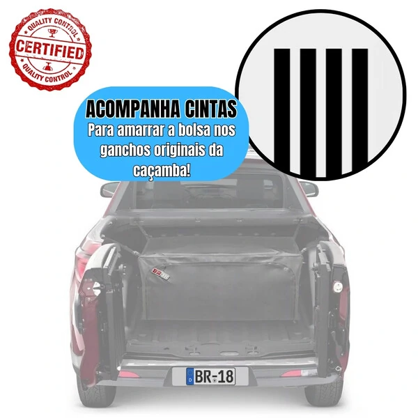 Bolsa Mala Caçamba Tam. M 380 Lts Impermeavel 115x60x60 Picape Todos Modelos