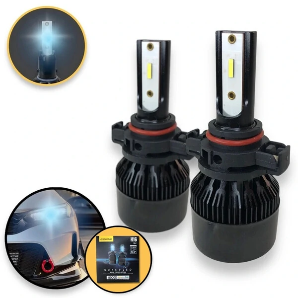 Super Led Code H1 H3 H4 H7 H8 H9 H11 H16 H27 HB3 HB4 - 8000K