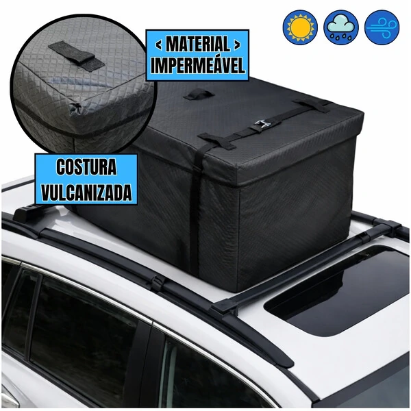 Bolsa Teto Maleiro Impermeável 370 Litros Vulcanizado + Cinta Segurança