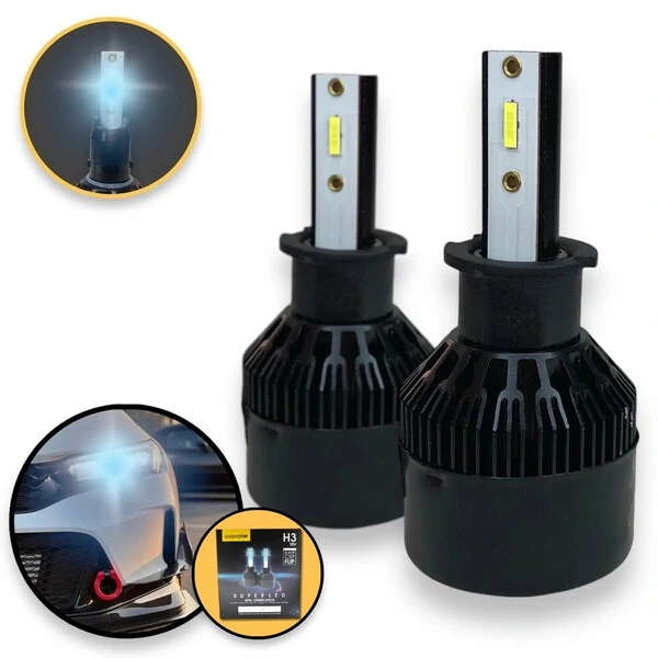 Super Led Code H1 H3 H4 H7 H8 H9 H11 H16 H27 HB3 HB4 - 8000K