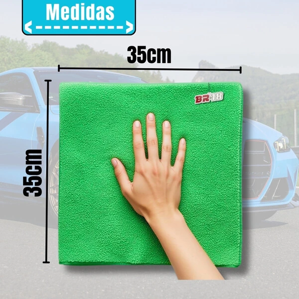 Kit 4 Panos De Limpeza Automotiva Microfibra 35x35cm Para Carro e Moto