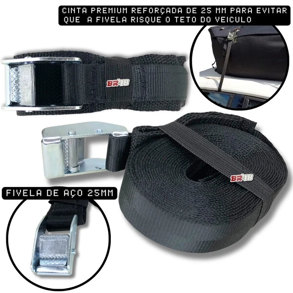 Bolsa Maleiro Meio Teto 180 Litros Impermeável Vulcanizado + Cinta Premium