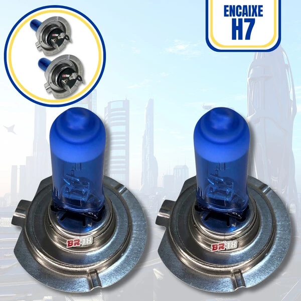 Lâmpada Super Branca H7 55w - Efeito Xenon 8500k (Par)