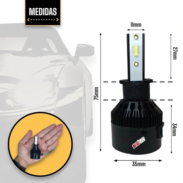 Super Led Code H1 H3 H4 H7 H8 H9 H11 H16 H27 HB3 HB4 - 8000K