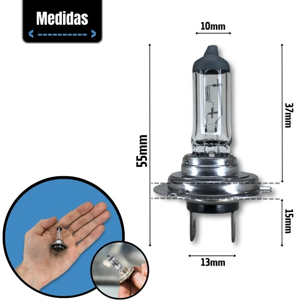Par Lâmpada Halógena Reposição Original Farol H1 H3 H4 H7 H8 H11 H15 H16 H27 HB3 HB4