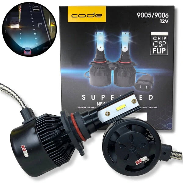 Super Led Code H1 H3 H4 H7 H8 H9 H11 H16 H27 HB3 HB4 - 8000K