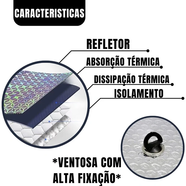 Protetor Tapa Sol Quebrasol Auto Parabrisa Painel Vidro