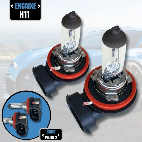 Par Lâmpada Halógena Original Farol H11 55w 12v Pgj19-2