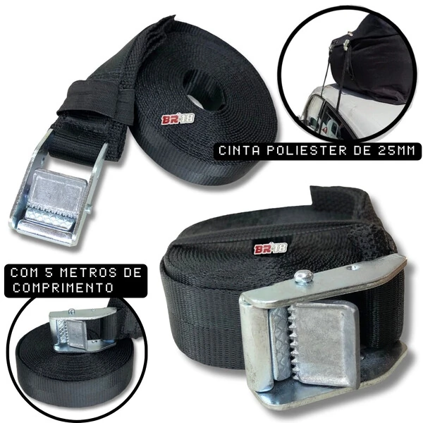 Cinta De Segurança Catraca Premium Fita 5 Metros Carga Carro Moto - PAR