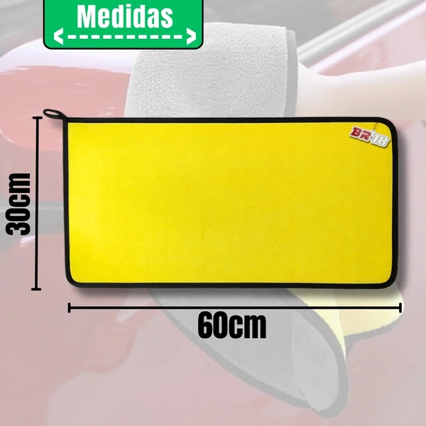 Pano Unitário Microfibra 60x30cm Premium Para Limpeza Automotiva