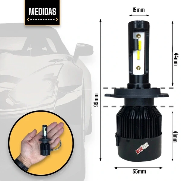 Super Led Code H1 H3 H4 H7 H8 H9 H11 H16 H27 HB3 HB4 - 8000K