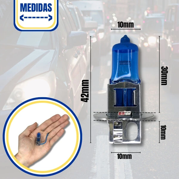 Lâmpada Super Branca H3 55w - Efeito Xenon 8500k (Par)