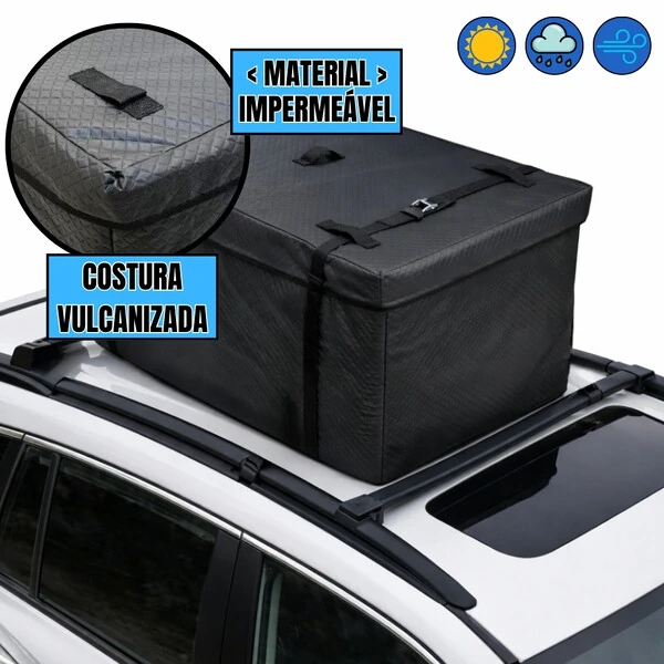 Bolsa Teto Maleiro Impermeável 370 Litros Vulcanizado + Cinta Segurança Premium