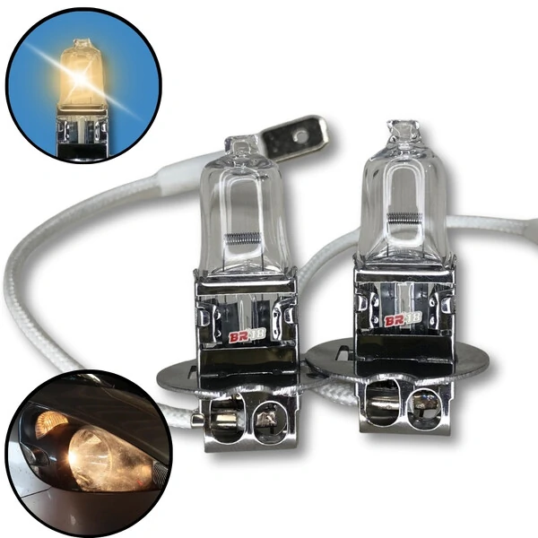 Par Lâmpada Halógena Original Farol H3 55w 12v Pk22s