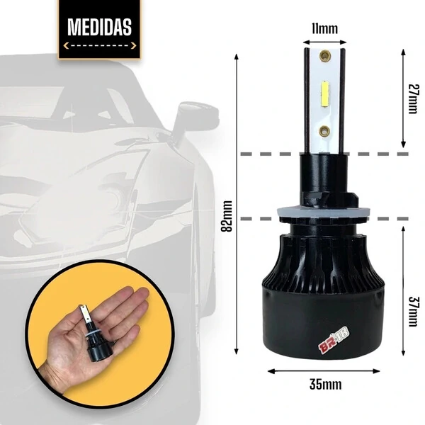 Super Led Code H1 H3 H4 H7 H8 H9 H11 H16 H27 HB3 HB4 - 8000K