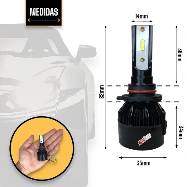 Super Led Code H1 H3 H4 H7 H8 H9 H11 H16 H27 HB3 HB4 - 8000K