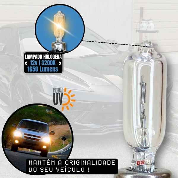 Par Lâmpada Halógena Original Farol Hb3 60w 12v P20d