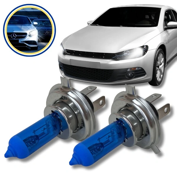 Lâmpada Super Branca H4 55w - Efeito Xenon 8500k (Par)