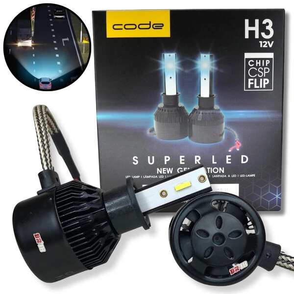 Super Led Code H1 H3 H4 H7 H8 H9 H11 H16 H27 HB3 HB4 - 8000K