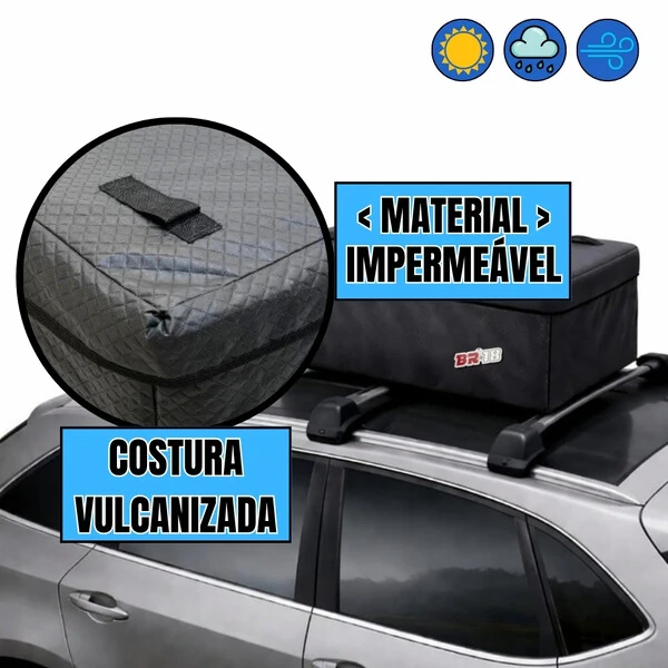 Bolsa Maleiro Meio Teto 180 Litros Impermeável Vulcanizado + Cinta Premium