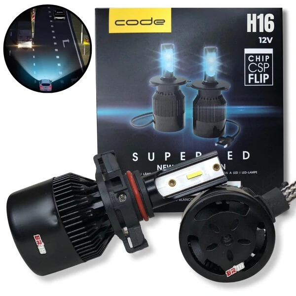 Super Led Code H1 H3 H4 H7 H8 H9 H11 H16 H27 HB3 HB4 - 8000K