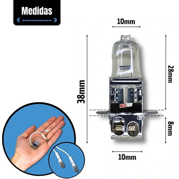 Par Lâmpada Halógena Original Farol H3 55w 12v Pk22s