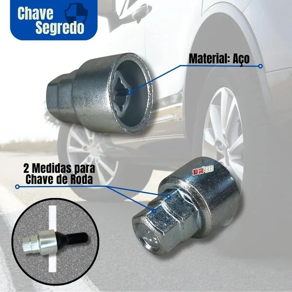 Parafuso Antifurto Preto M14 x 1,25mm BMW E Mini Cooper