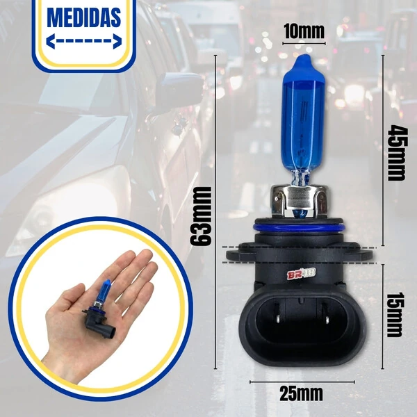 Lâmpada Super Branca HB3 9005 55w - Efeito Xenon 8500k (Par)