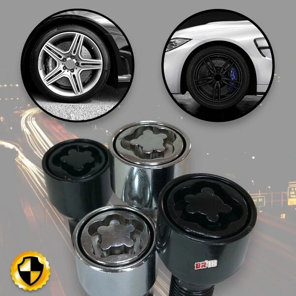 Porca Preta/Black Antifurto Cabeça Giratória M12 x 1,50mm (30mm) Honda