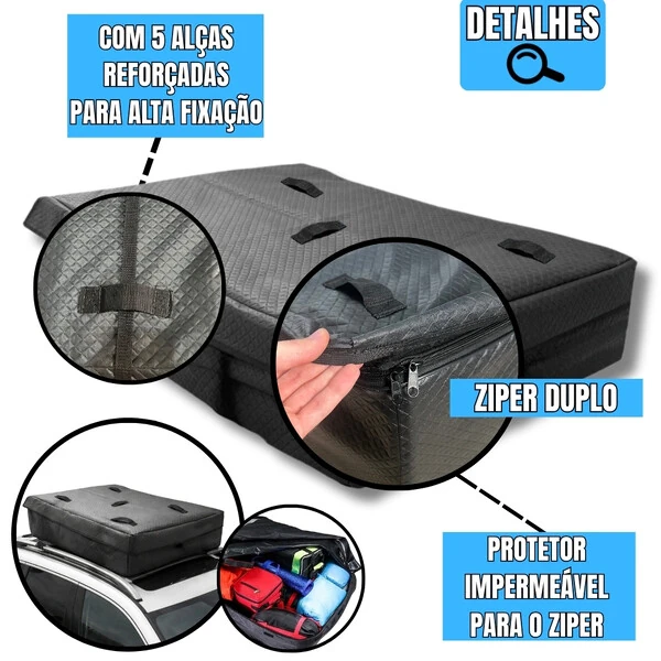 Bolsa Maleiro Teto Aerodinâmico Impermeável 175 Litros Premium
