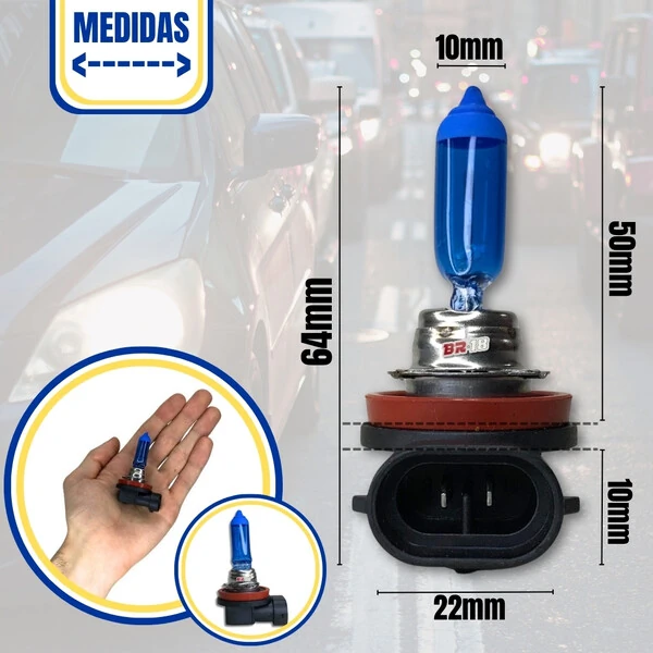 Lâmpada Super Branca H16 19w - Efeito Xenon 8500k (Par)